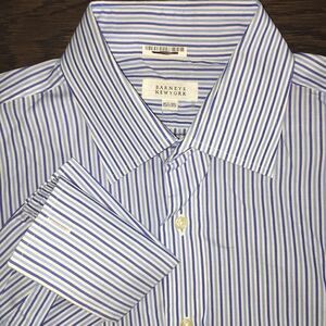 Barney’s New York 2 tone Blue stripe French cuff dress shirt 15 1/2 x 35 M